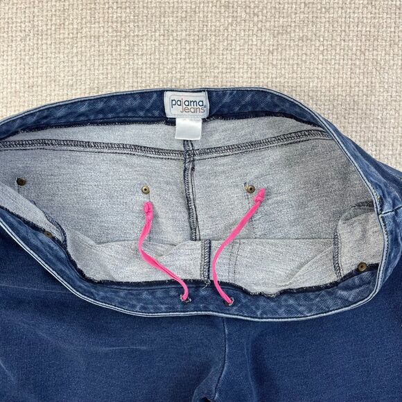 Pajama Jeans Women's Size Large Stretch Pull On Drawstring Blue Dark Wash - Picture 6 of 10